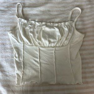 Cream Ruffle Tank Top